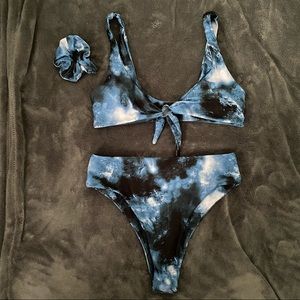 NWT | Shein Tie-Front Tie-Dye Bikini